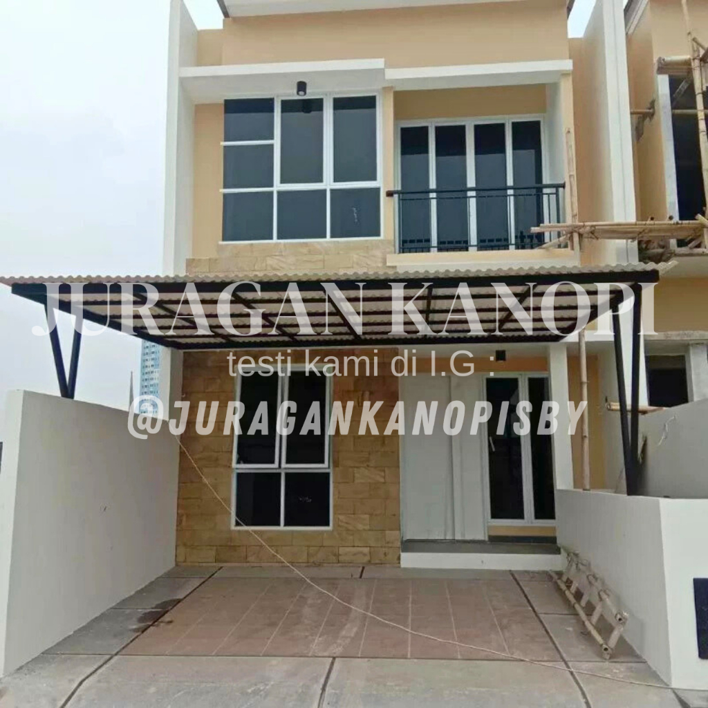 Kanopi atap upvc alderon single layer minimalis terpasang surabaya