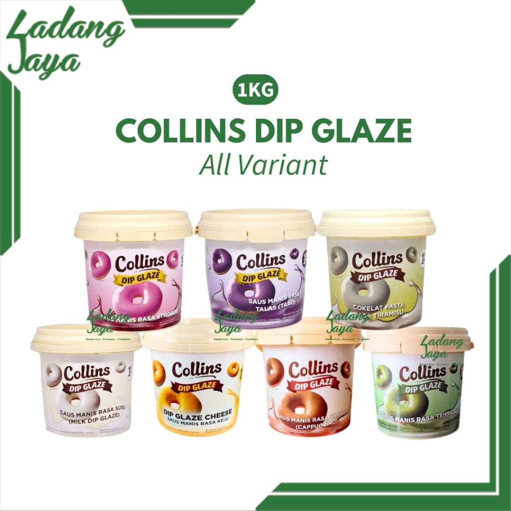 

Dip Glaze Collins All Variant 1kg | Coklat | Tiramisu | Strawbery | Cappucino | Cheese