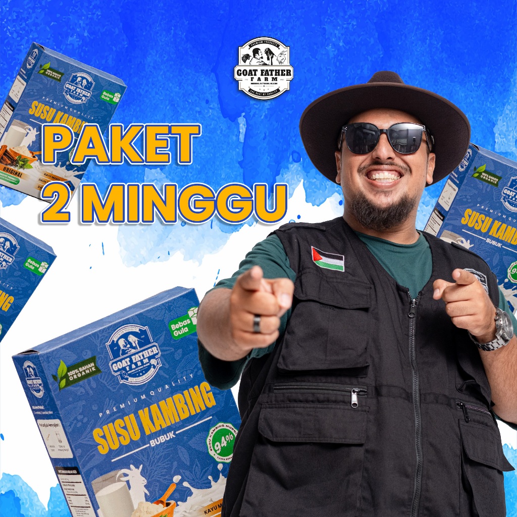 

PAKET 2 MINGGU Susu Kambing Etawa Bubuk Murni Bebas Gula Kemasan 210gr Official Goat Father Farm Bundling