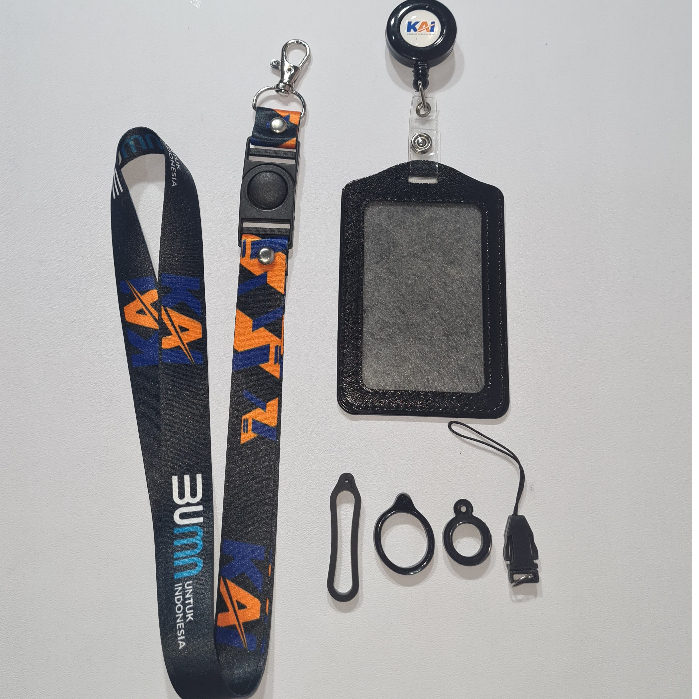 

Lanyard KAI kereta api / kai cetak 2 sisi ukuran 2cm Lanyard Custom Satuan Murah