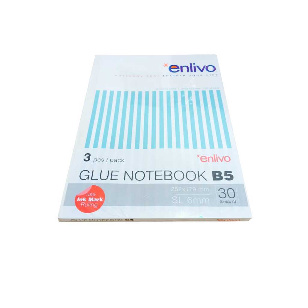 

ENLIVO GLUE NOTEBOOK / BUKU TULIS MURAH / BUKU CATATAN / BUKU MEMO (1pack isi 3 BUKU)