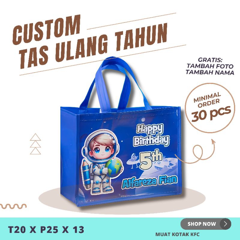 

Tas Ulang Tahun Anak/Souvenir Ulang Tahun/Tas Spundbond Custom/Tas Ulang Tahun Custom
