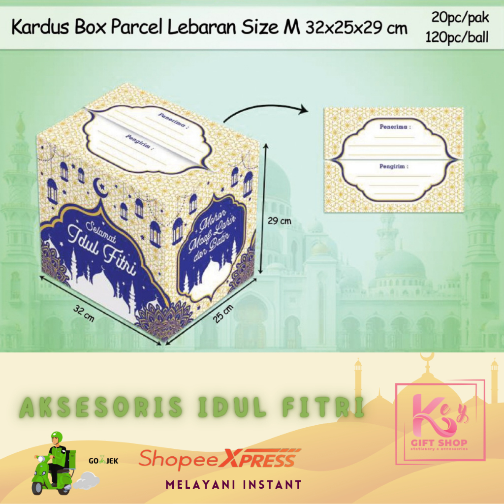 

KARDUS BOX PARCEL LEBARAN IDUL FITRI TEBAL SIZE M DAN L