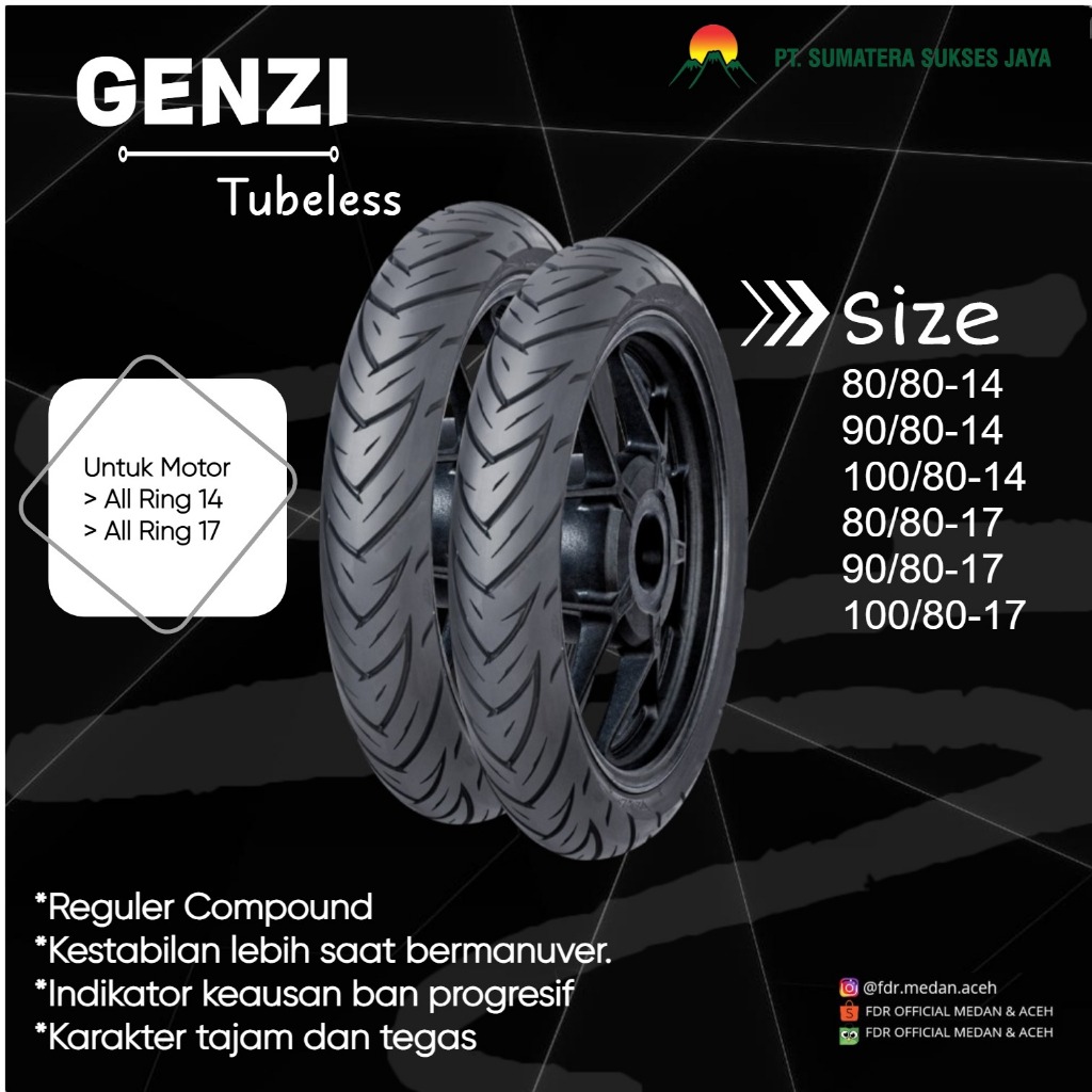 FDR BLTL GENZI RING 14 Ban Luar motor Tubeless