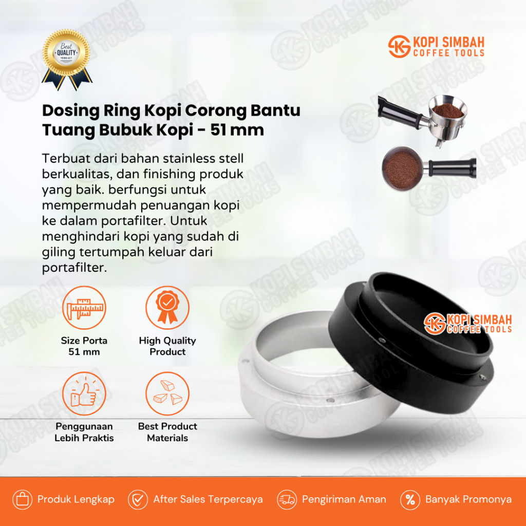 Dosing Ring Magnetic 51mm Corong Kopi Porta Filter Mesin Espresso 51 mm Coffee Dosing Funnel