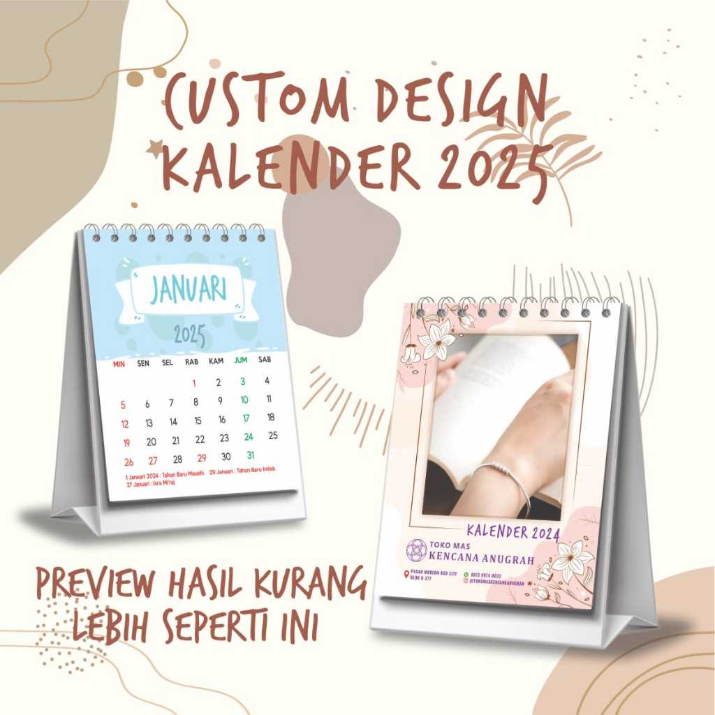 

kalender 2025 mini costum design | kalender meja