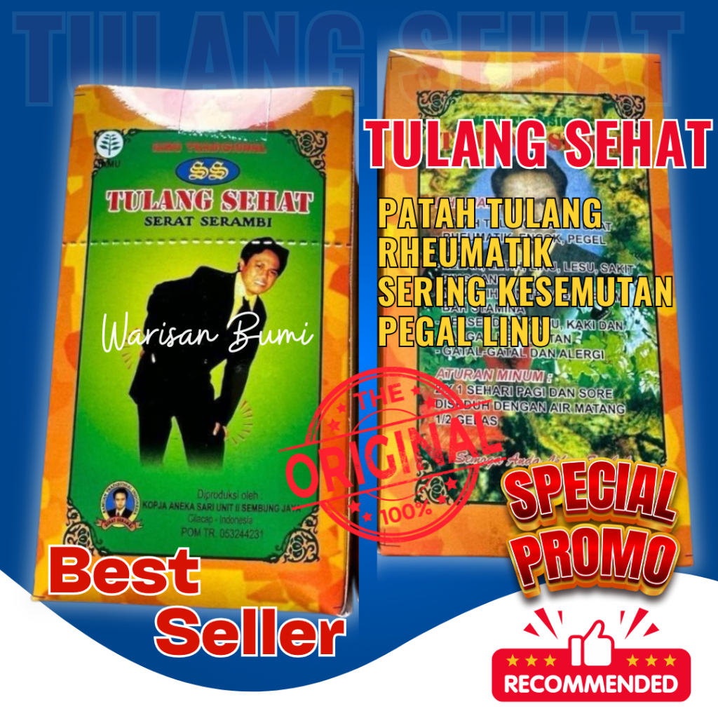 

Serbuk Tulang Sehat Badan Minuman Rheumatik Kesemutan Stamina Original Isi 16 sachet