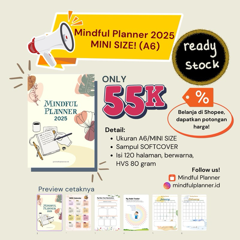 

MINI SIZE Mindful Planner A6 | planner estetik | graduation birthday gift | journaling | mindfulness