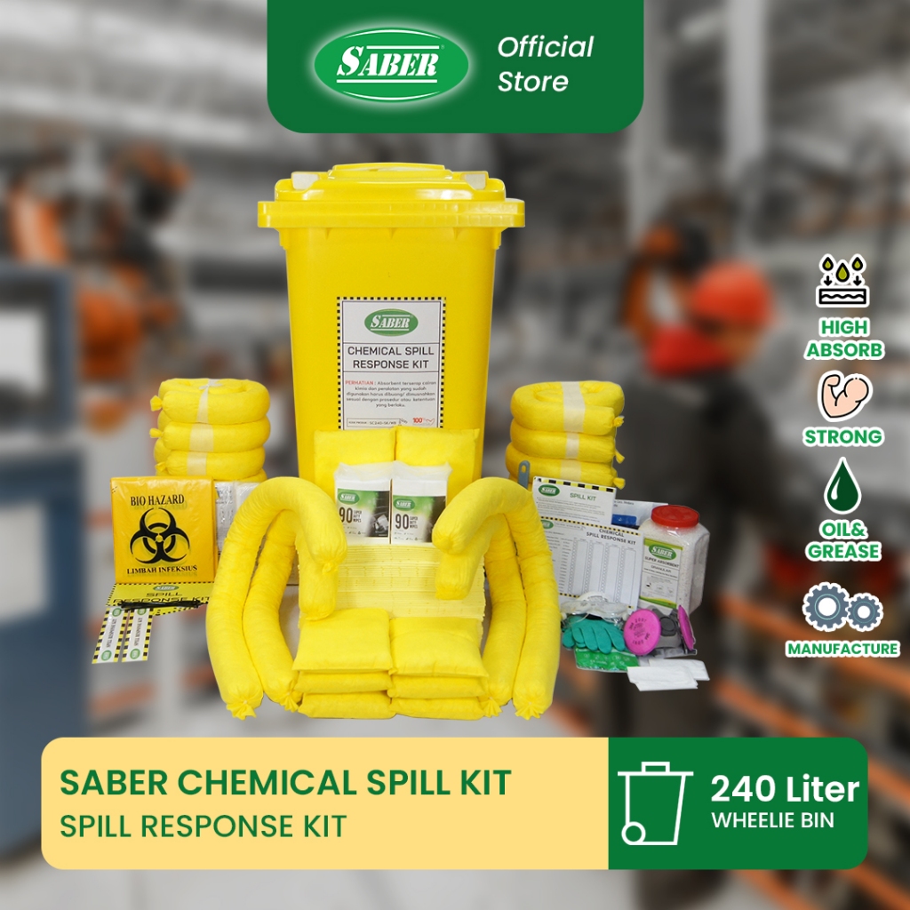 SABER CHEMICAL SPILL RESPONSE KIT WHEELIE BIN 240 LITER - SC240-SK/WB