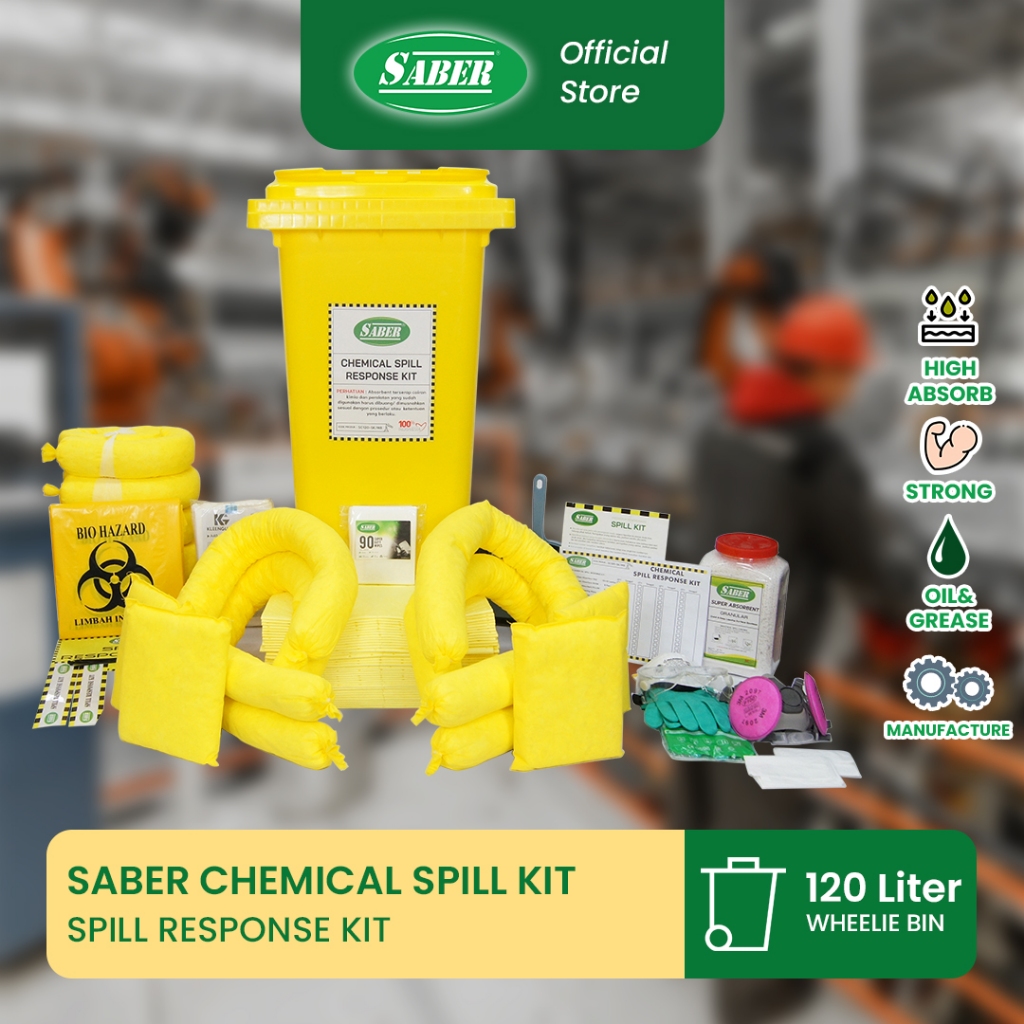 SABER CHEMICAL SPILL RESPONSE KIT WHEELIE BIN 120 LITER - SC120-SK/WB