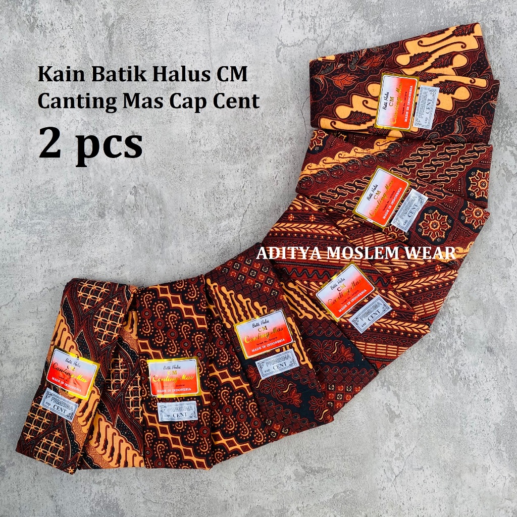 Paket Hemat Isi 2 Pcs Kain Jarik Panjang Canting Mas Cap Cent Samping Kebat Kain Batik Melahirkan