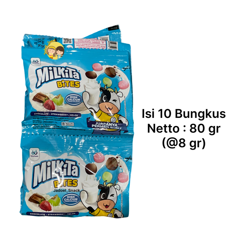 

Permen Bites Milkita 10 X 8 Gr Rasa Susu Buah by Jadoel_Snack