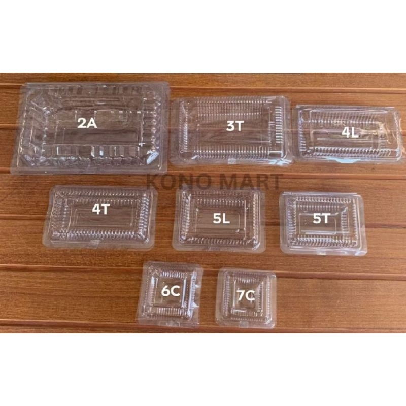 Plastik mika kue ukuran 3x, 4x, 5x, 6x, 7x, 1A, 2A  / mika kotak makanan / box mika bening kue bolu 