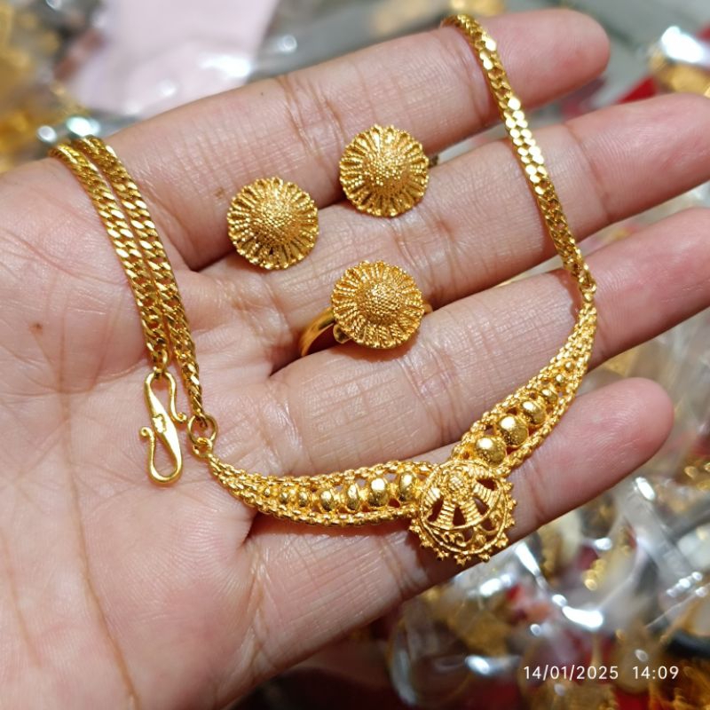 set perhiasan bali alpaka lapis emas model dubai