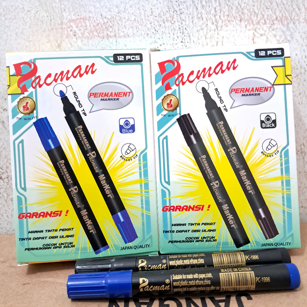 

1 lusin isi 12 Pcs Spidol PACMAN Permanent Marker
