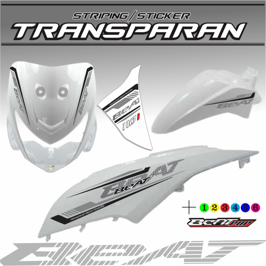 STRIPING STICKER TRANSPARAN UV MOTOR HONDA BEAT POP POLET SIMPLE V7