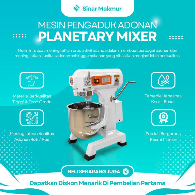Mesin Pengaduk Adonan Roti & Kue Mixer | Planetary Mixer Fomac DMX C Series