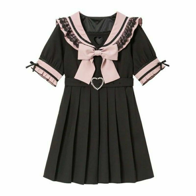 Lolita Seifuku Dress black pink