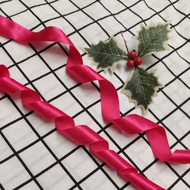 

Pita satin pink fanta, pita kain pink terang pink fuschia