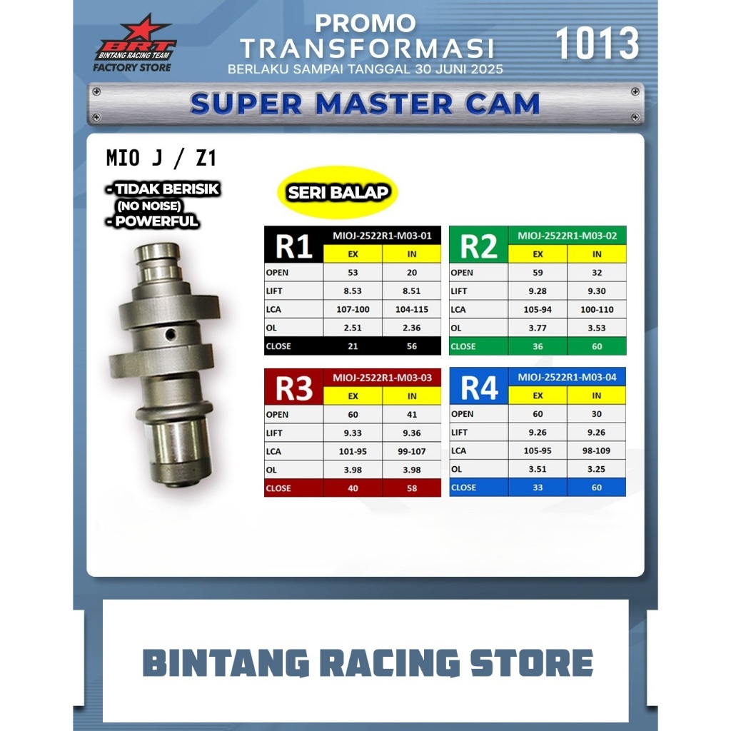 Noken As BRT Yamaha Mio J - Jupiter Z1 Tanpa RRA Type R Seri Balap