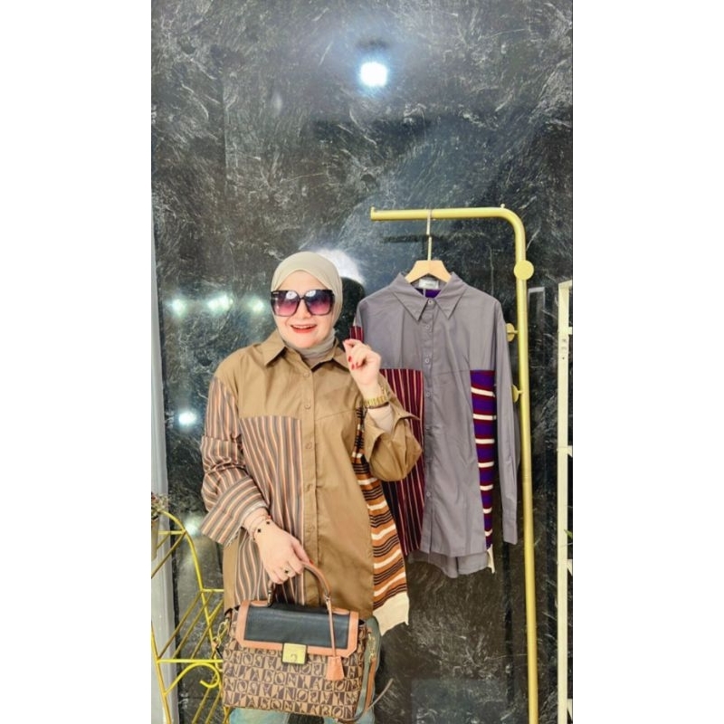 KEMEJA KATUN MIX KNIT PREMIUM