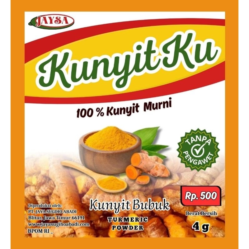 

[READY] Kunyitku Jaysa | 100% Kunyit Murni | Bubuk Kunyit Asli Alami | 1 Renceng isi 12 Sachet