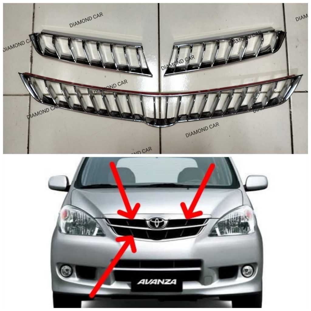 List grill depan model camry chrome  Avanza/Xenia lama 2005-2011.