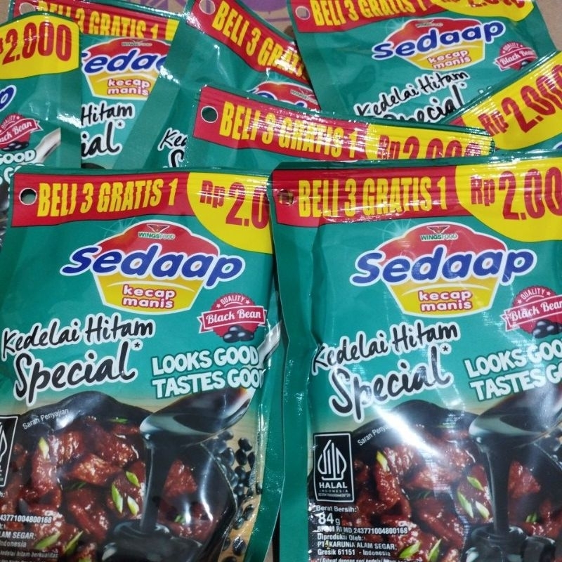 

Kecap sedap 2000 ( beli 3 +1) 84gr x4