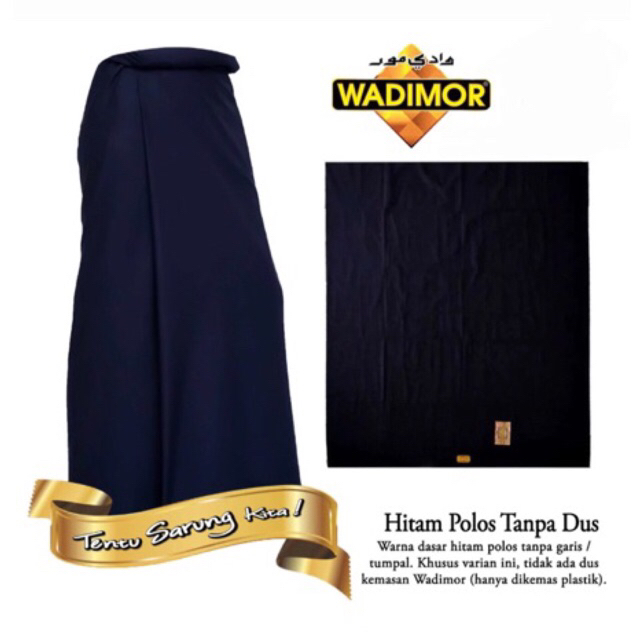 SARUNG WADIMOR HITAM POLOS DEWASA SARUNG PRIA DEWASA