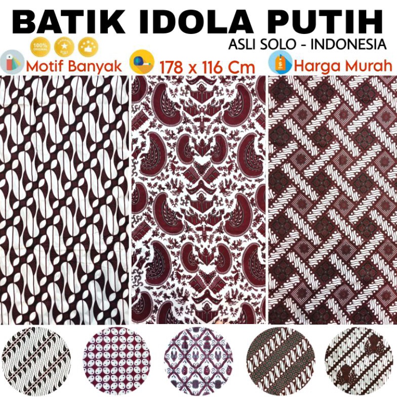 New Trend Kain Batik Idola Putih Jarik Samping Sewek Sarung Wanita Pria Dewasa Motif Tenun Murah New