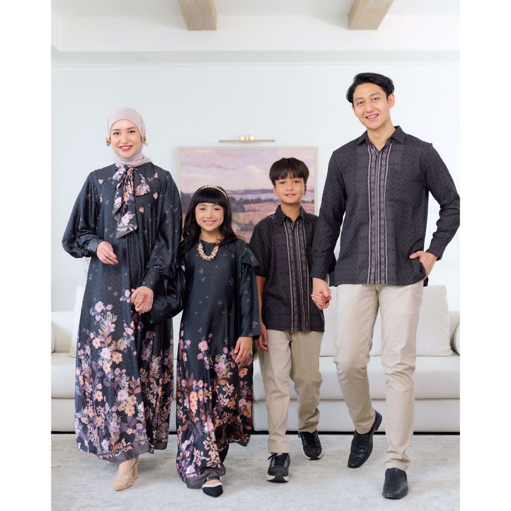 Kheva Mauza Sarimbit Keluarga Raya Gamis Tunik Melayu Wanita | Alyssum Series (Dress, Tunik & Tunik 