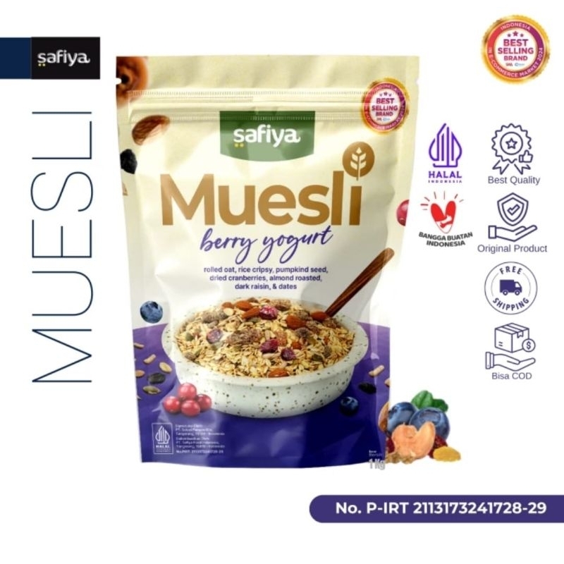 

MUESLI BERRY YOGURT SAFIYA 1KG & 500 GRAM SEREAL WITH ALMOND PREMIUM