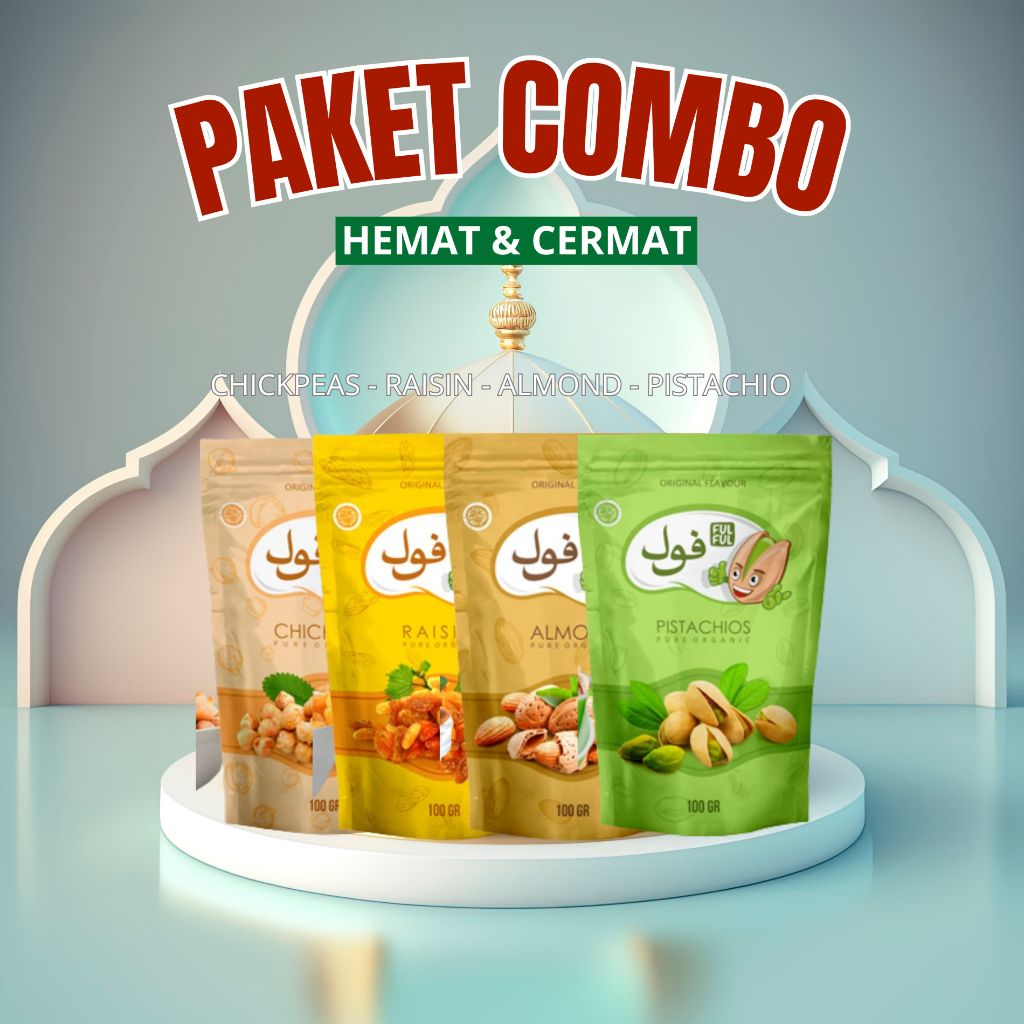 

El Jazirah Paket Combo Fulful Chickpeas | Raisins | Almond | Pistachios