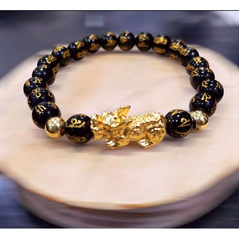 Gelang Pixiu Obsidian Hitam 8 mili