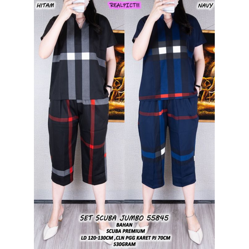 SETELAN BANGKOK BAHAN SCUBA PREMIUM REAL PICT SET BURBERRY JUMBO KC 558455