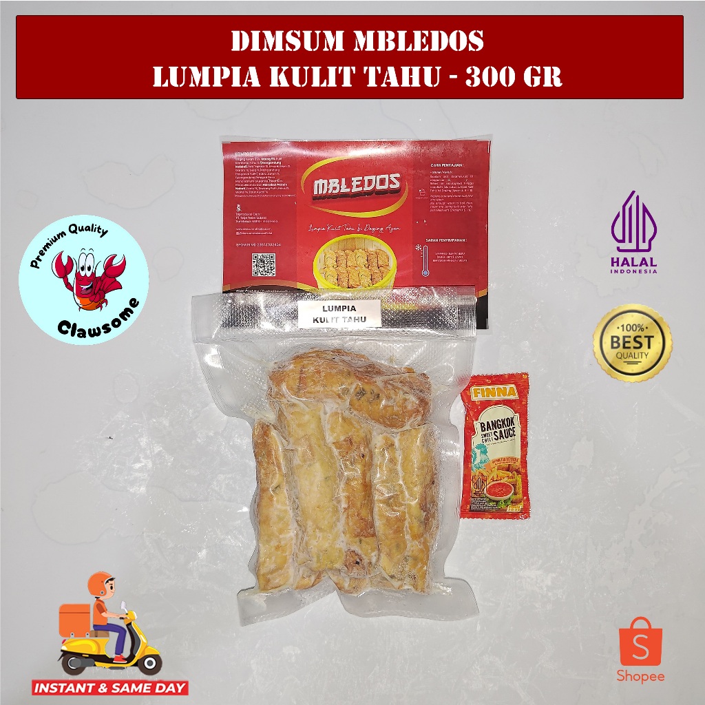 

DIMSUM MBLEDOS ORIGINAL - LUMPIA KULIT TAHU REPACK SIZE - 300 GR (9 PCS)