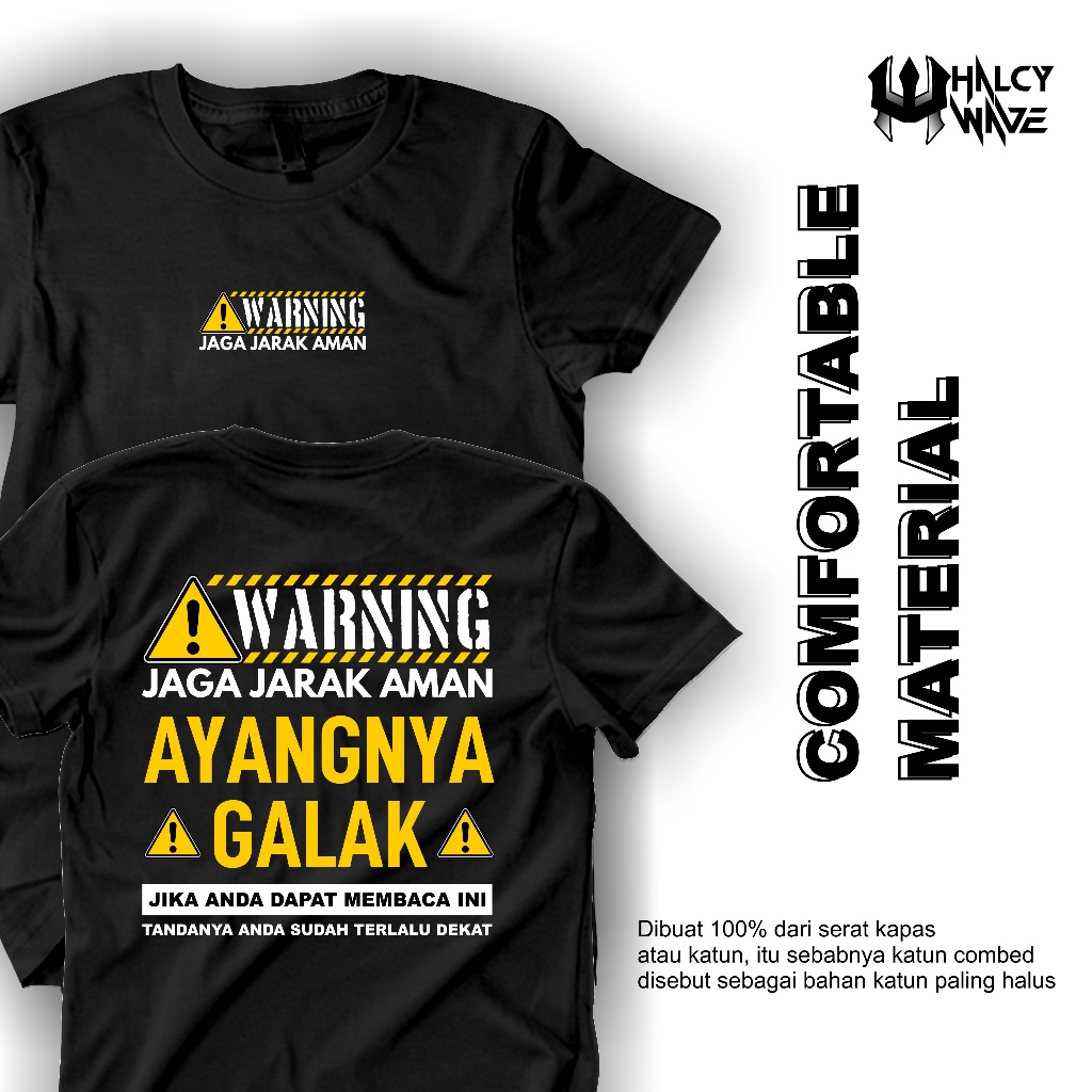 HLCY |Kaos Baju Couple WARNING AYANG NYA GALAK Atasan Pria Wanita Couple Viral-Premium Katun Combed