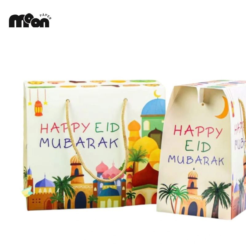 

[ ISI 10-20-30-40-50 ] KOTAK HAMPERS IDUL FITRI / PAPER BAG LEBARAN 2025 / BOX HAMPERS SOUVENIR / GABLE BOX HAMPERS