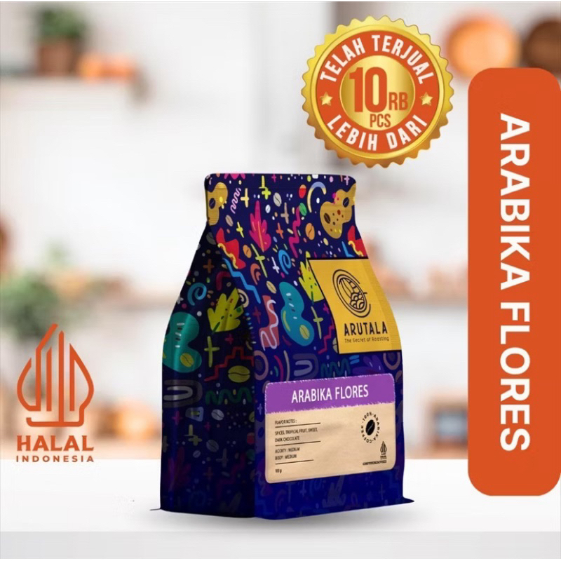 

Termurah Halal Indonesia Arutala Flores Arabika biji kopi 100 gram