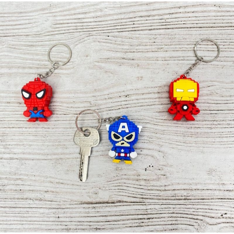Gantungan Kunci Lego Superhero Ganci Avenger Spiderman Captain Amerika Ganci Superhero Termurah