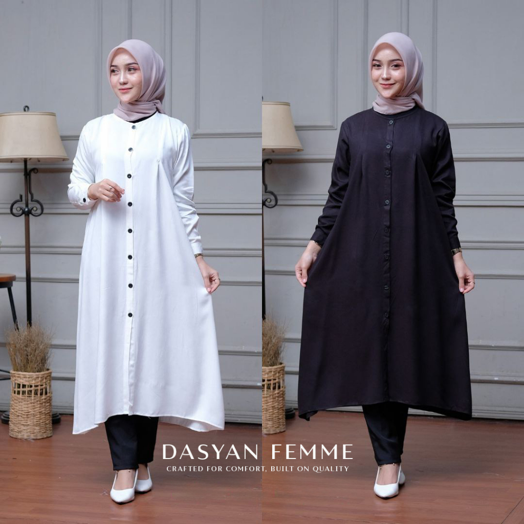 Baju Wanita Midi Dress Basic Terbaru Gamis Atasan Cewek Muslimah Premium Rayon Uniqlo Zecca Midress
