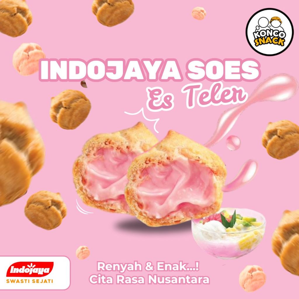 

Kue Sus / Soes Kering Isi Krim Es Teler 1 Kg - Indojaya Soes, Merk Krem Ballen