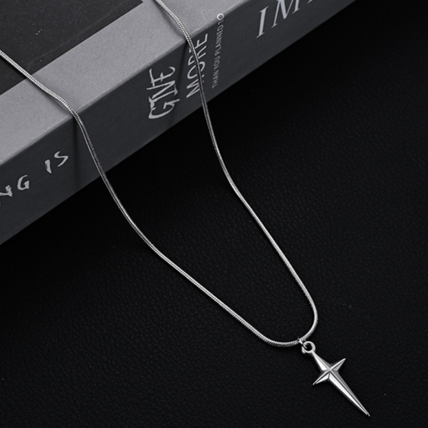 Kalung Titanium Hip Hop Liontin Bintang Pria Dan Wanita Model Terbaru Rantai Stainless