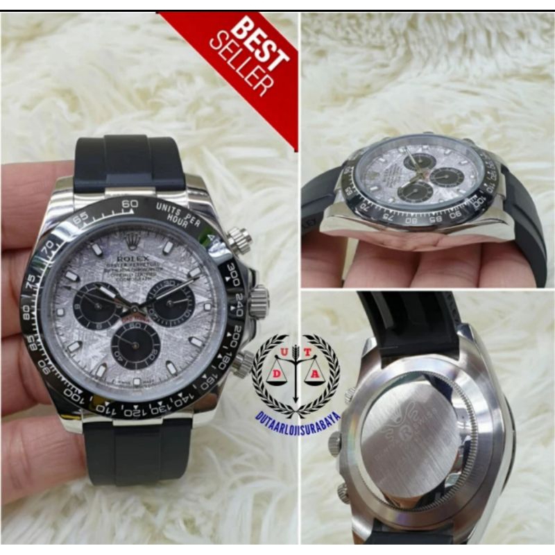 JAM TANGAN PRIA ROLEX DAYTONA AUTOMATIC CHRONO TALI RUBBER