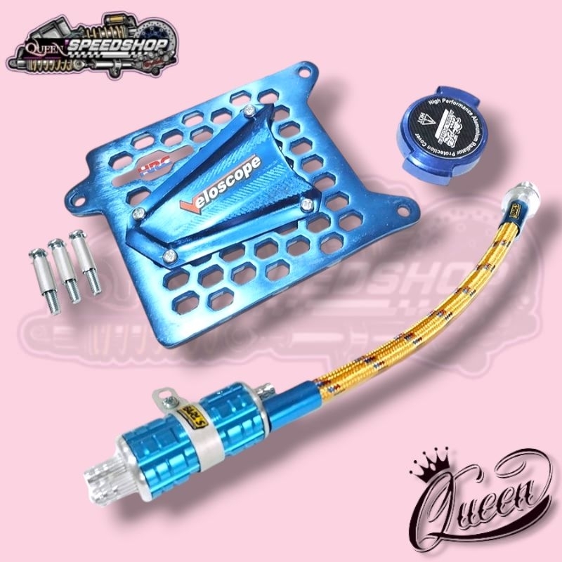 Cover Radiator Vario 110 Karbu Velo Tutup Radiator Model HRC CNC Set Tutup Oli Hawa 5 Variasi Warna