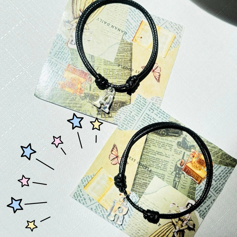 Gelang Abjad White Gelang Huruf Tali Korea Abjad