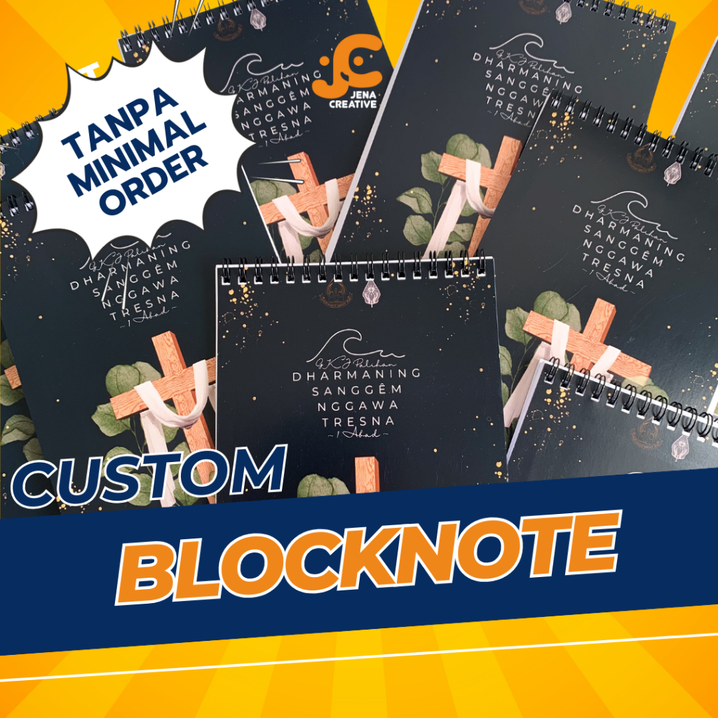 Blocknote Custom A5 Spiral / Notebook Custom / Blocknote Promosi - Isi HVS Polos 50 lbr