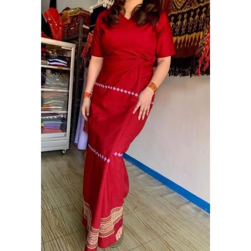 1 set sarung dan baju maron wanita