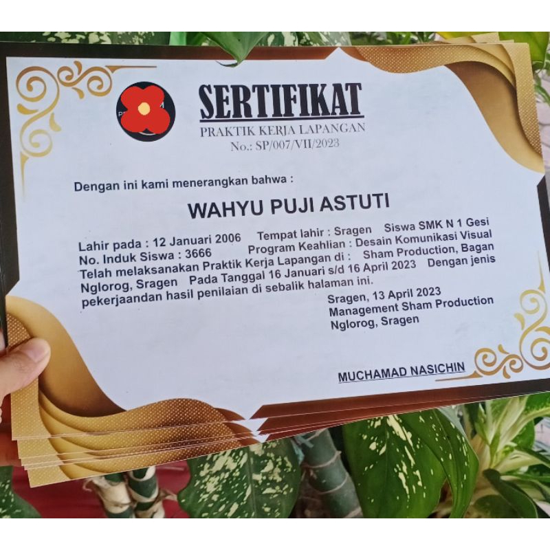 

Sertifikat | Piagam