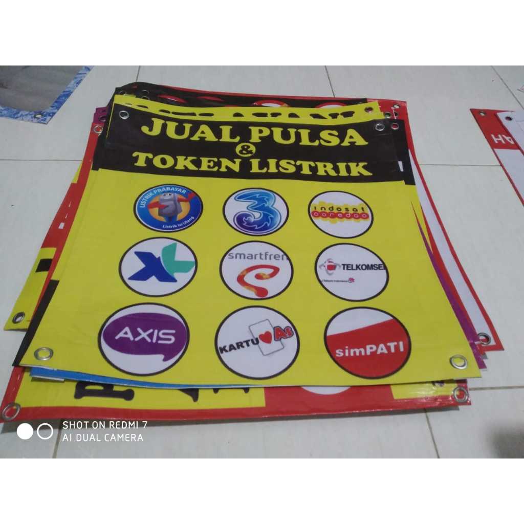 BANNER/SPANDUK JUAL PULSA TOKEN SIAP PAKAI